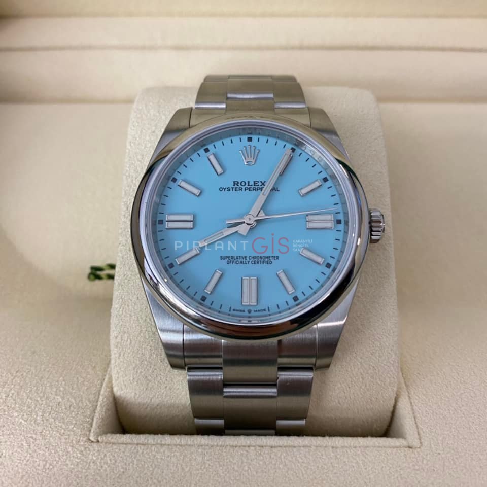 ROLEX Oyster Perpetual 41 mm 124300 Tiffany Blue Dial