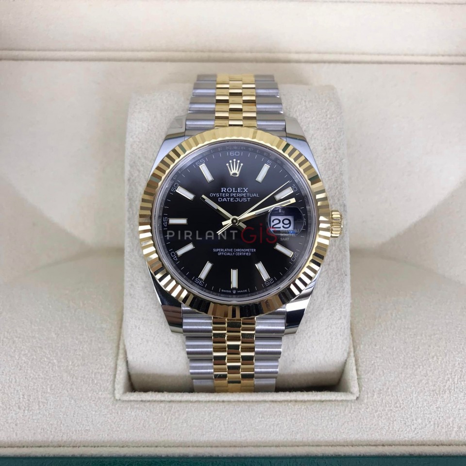 Datejust black outlet gold