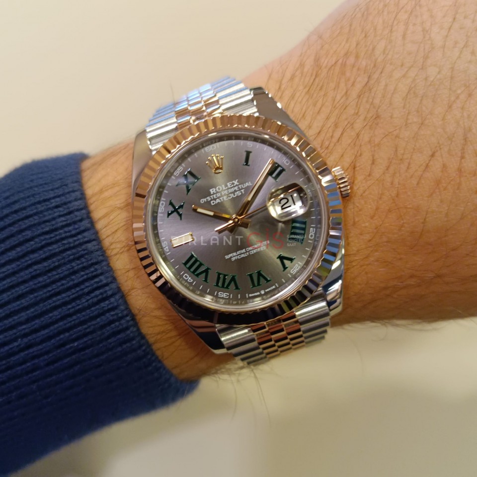 ROLEX Date Just ll Wimbledon Dial Steel & Rose Gold 126331 Jubilee