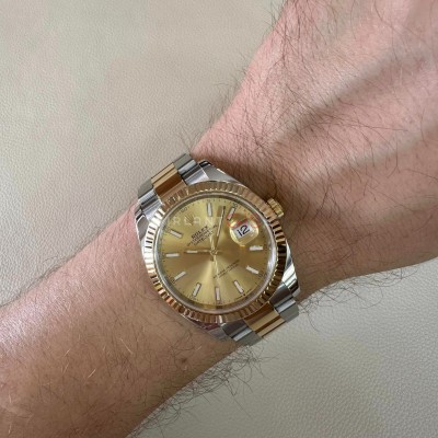 ROLEX Date Just II Champagne Dial Oyster Bracelet 126333