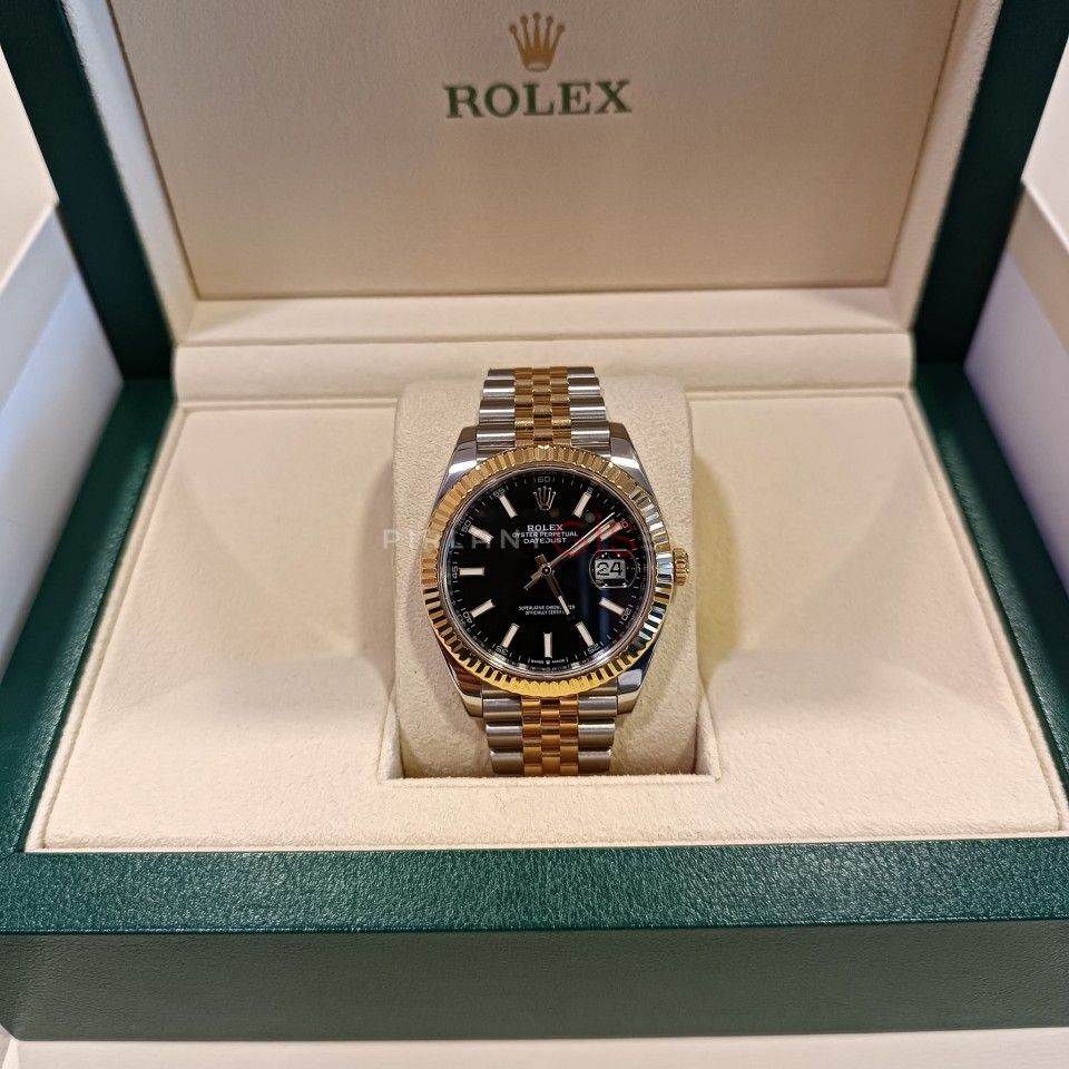 ROLEX Date Just ll Steel And Gold Black Dial 126333 Jubilee