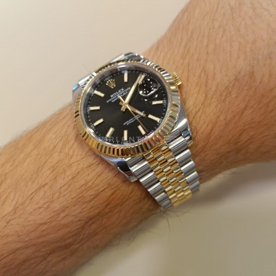 ROLEX Date Just ll Steel And Gold Black Dial 126333 Jubilee