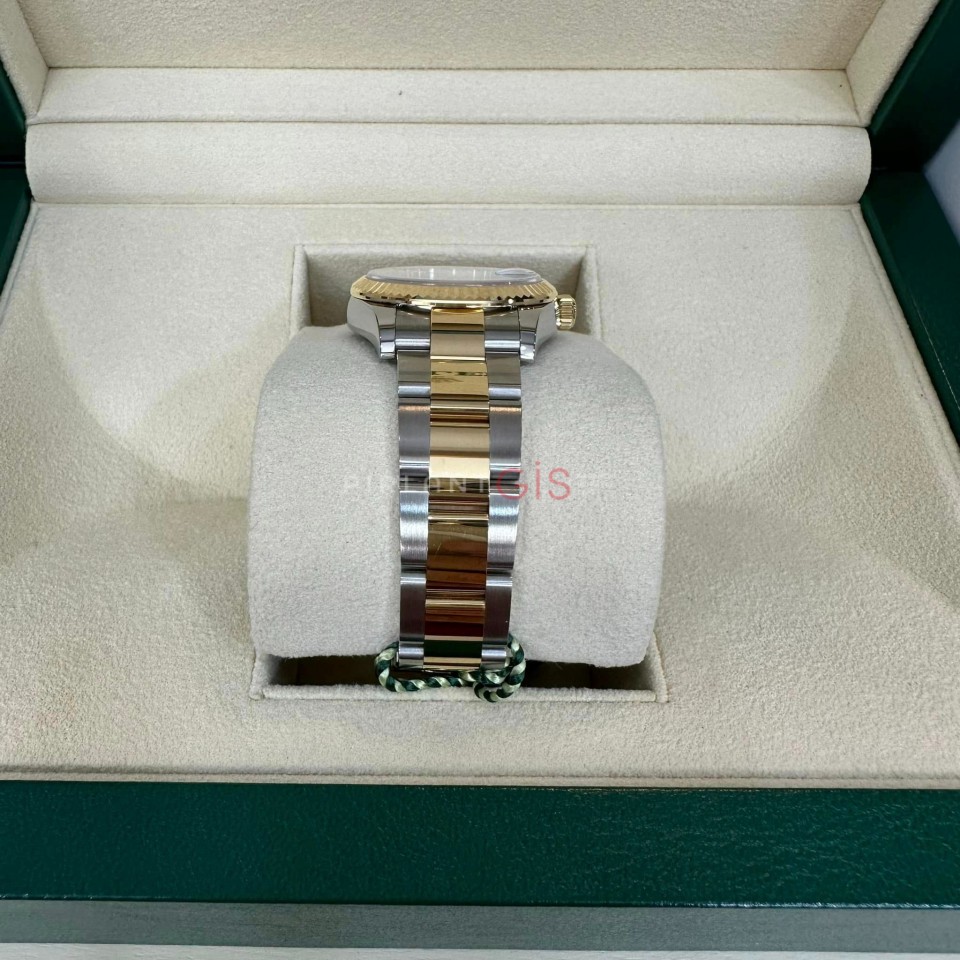 ROLEX Date Just 31 mm Gold & Steel 278273 Oyster Green Floral Diamond Dial