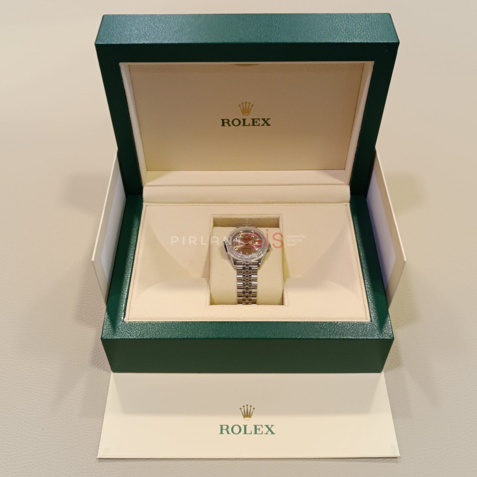 ROLEX Date Just Lady 28 mm 279174 Pink Diamond Dial Jubilee