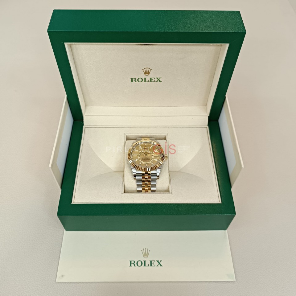 ROLEX Sky-Dweller Steel & Yellow Gold Jubilee Champagne Dial 326933